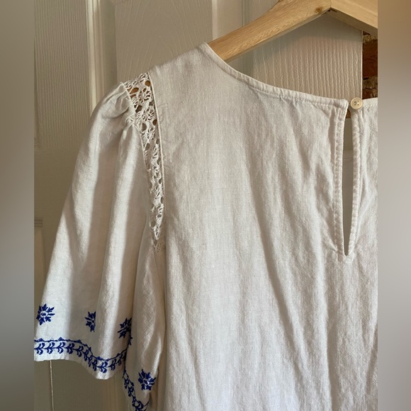 Loft Embroidered Pintucked Lace Cutout Top - Picture 6 of 8